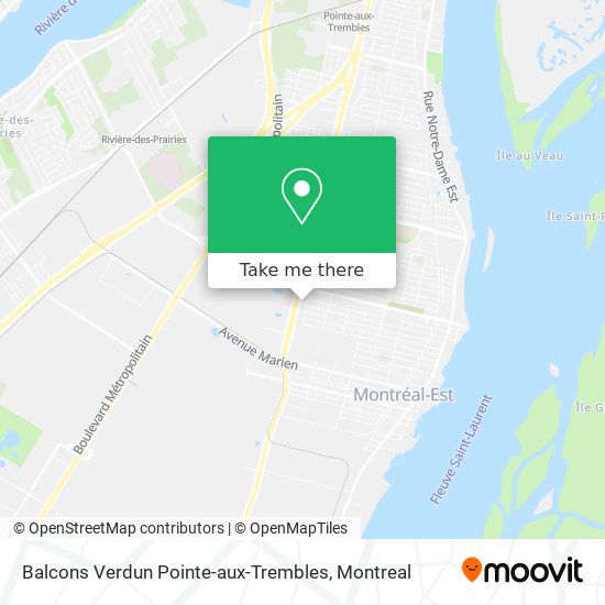 Balcons Verdun Pointe-aux-Trembles map