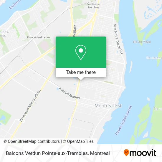 Balcons Verdun Pointe-aux-Trembles map