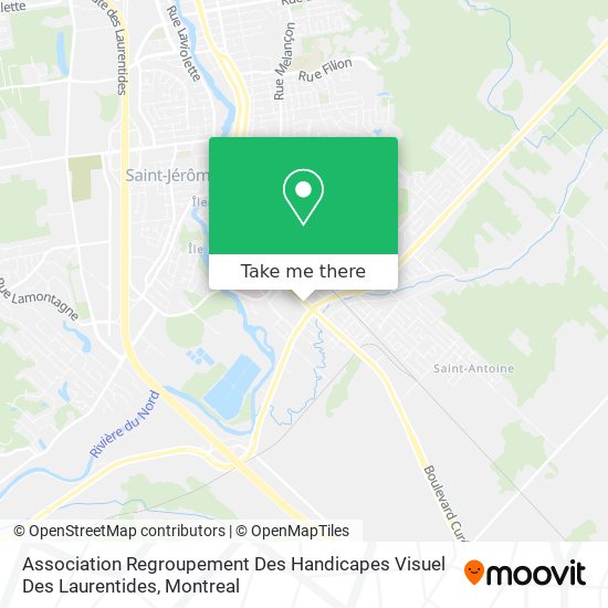Association Regroupement Des Handicapes Visuel Des Laurentides map