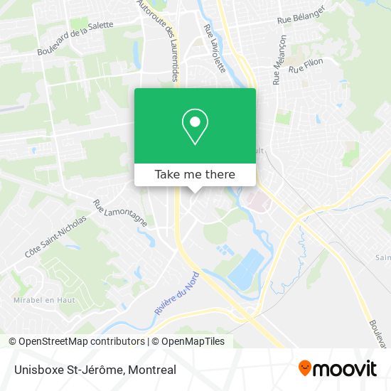 Unisboxe St-Jérôme map