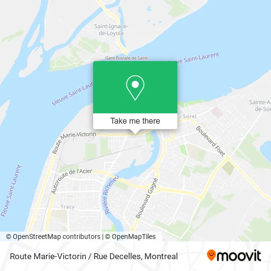 Route Marie-Victorin / Rue Decelles map