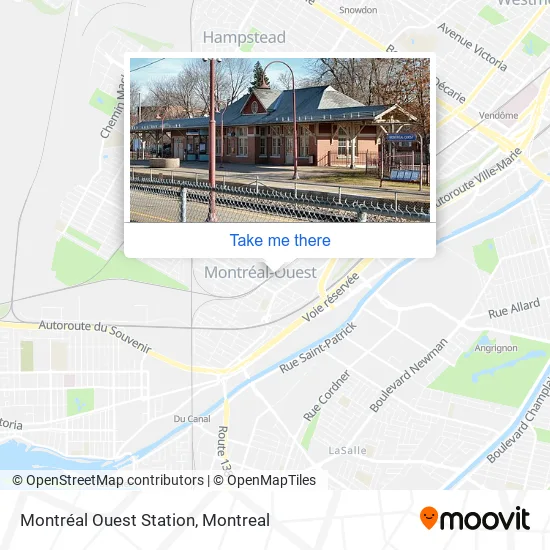 Montréal Ouest Station map