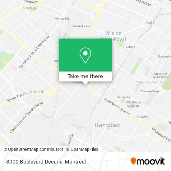 8000 Boulevard Décarie map