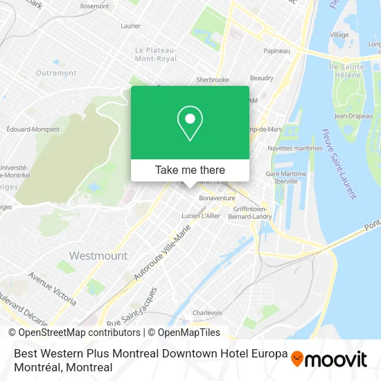 Best Western Plus Montreal Downtown Hotel Europa Montréal map