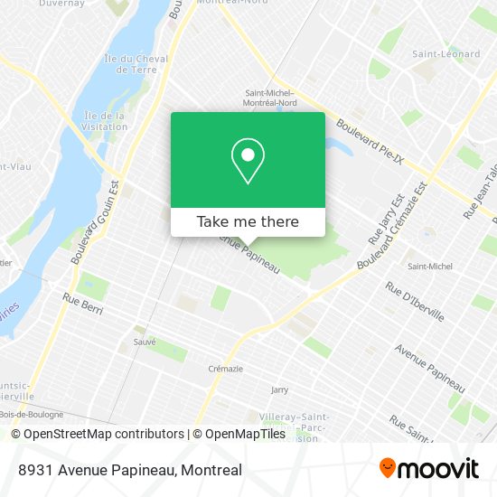 8931 Avenue Papineau map