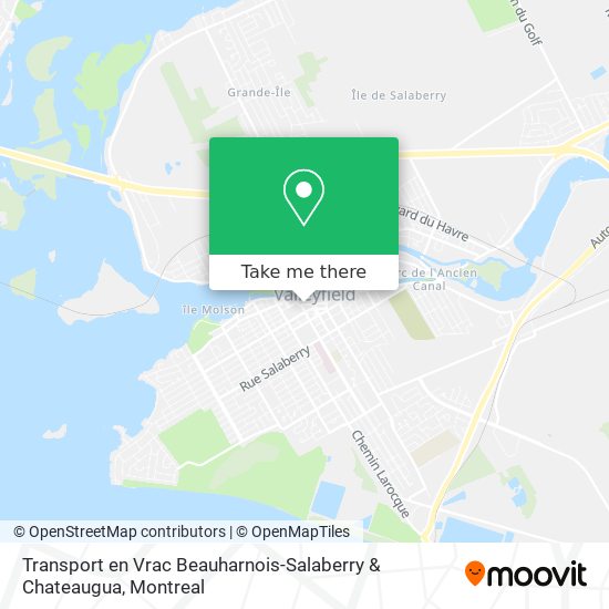 Transport en Vrac Beauharnois-Salaberry & Chateaugua map