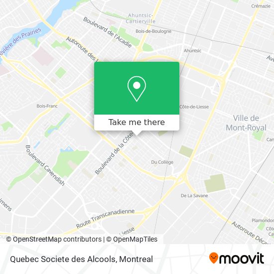 Quebec Societe des Alcools map