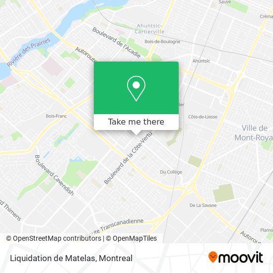 Liquidation de Matelas map