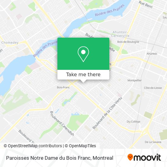 Paroisses Notre Dame du Bois Franc map