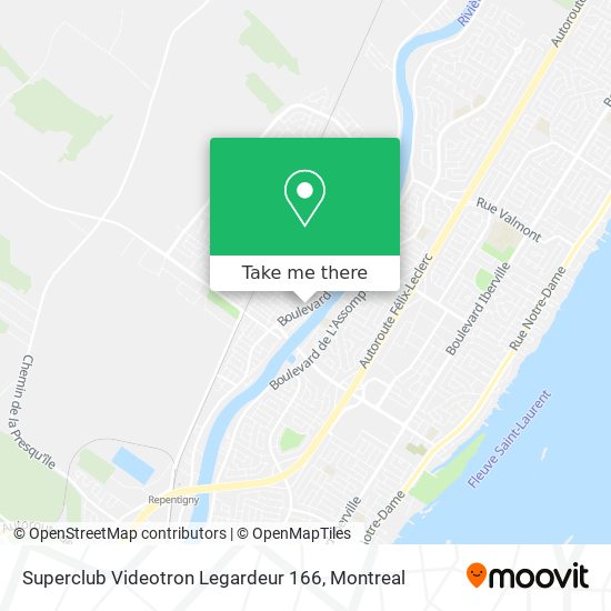 Superclub Videotron Legardeur 166 map