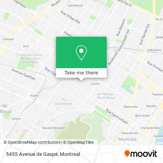 5455 Avenue de Gaspé map