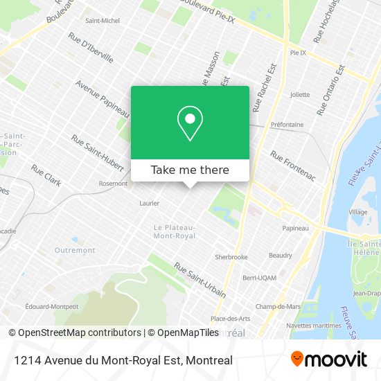 1214 Avenue du Mont-Royal Est map