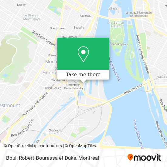 Boul. Robert-Bourassa et Duke map