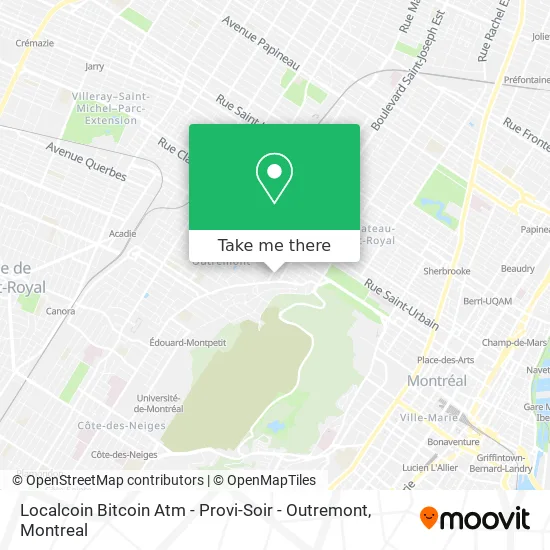 Localcoin Bitcoin Atm - Provi-Soir - Outremont map