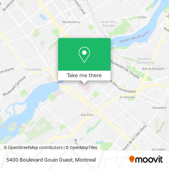 5400 Boulevard Gouin Ouest map