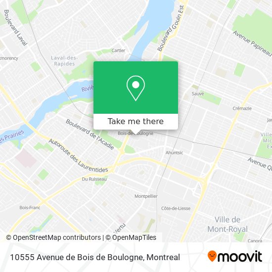 10555 Avenue de Bois de Boulogne map