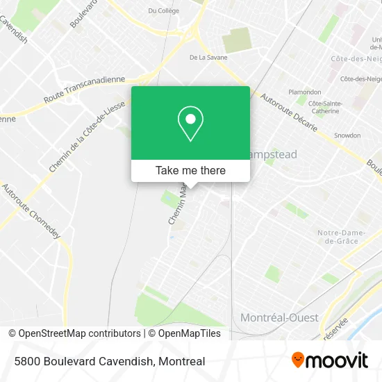 5800 Boulevard Cavendish map