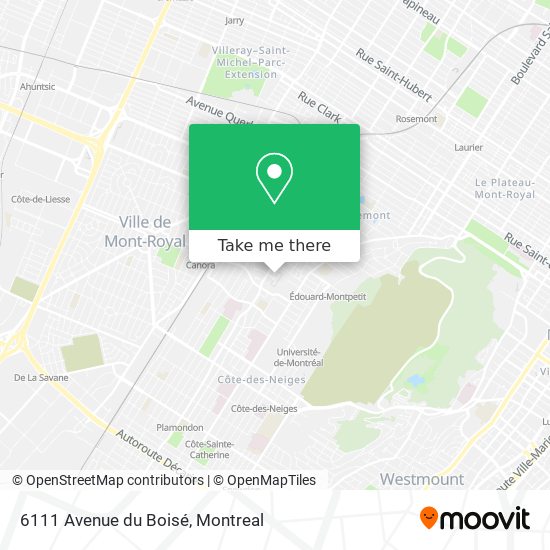 6111 Avenue du Boisé map