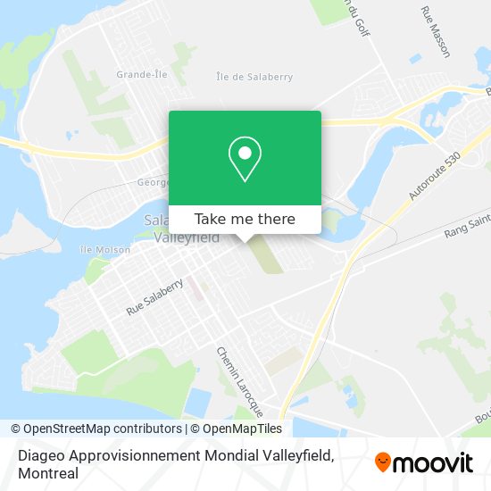 Diageo Approvisionnement Mondial Valleyfield map