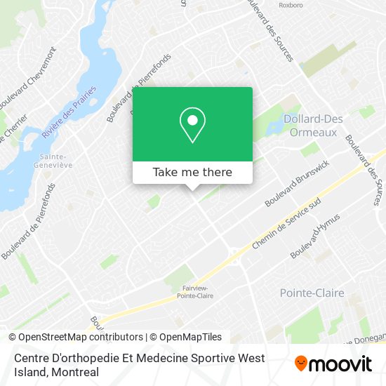 Centre D'orthopedie Et Medecine Sportive West Island map