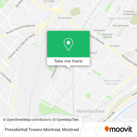 Presidential Towers Montreal map