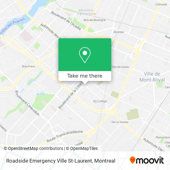 Roadside Emergency Ville St-Laurent map