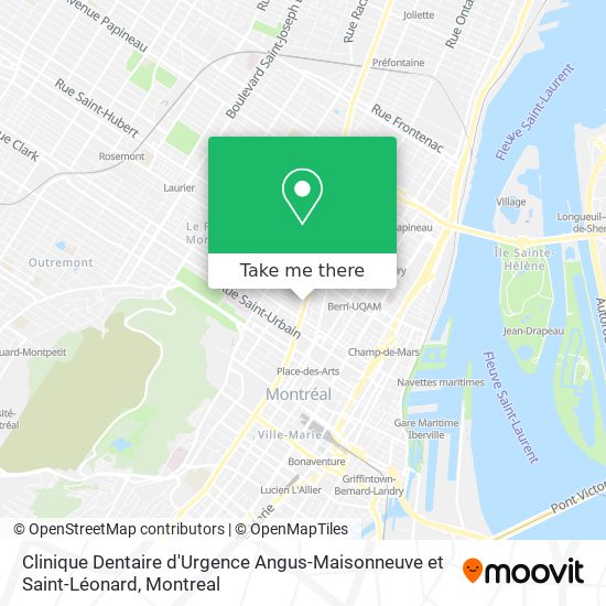 Clinique Dentaire d'Urgence Angus-Maisonneuve et Saint-Léonard map