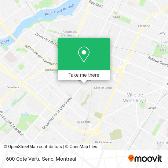 600 Cote Vertu Senc map