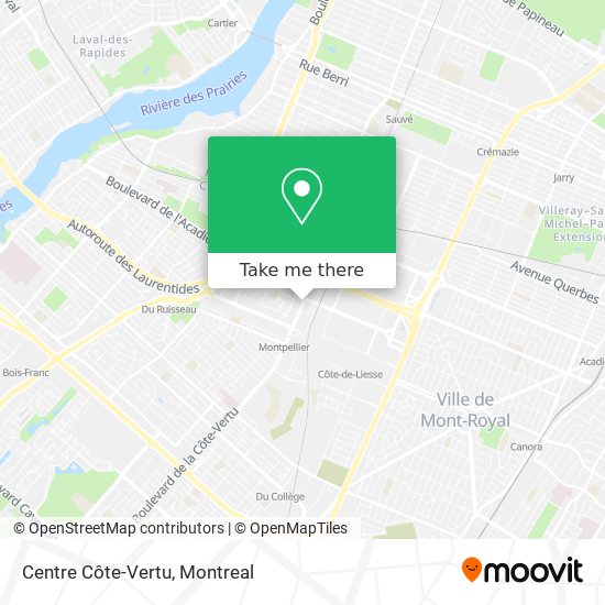 Centre Côte-Vertu map