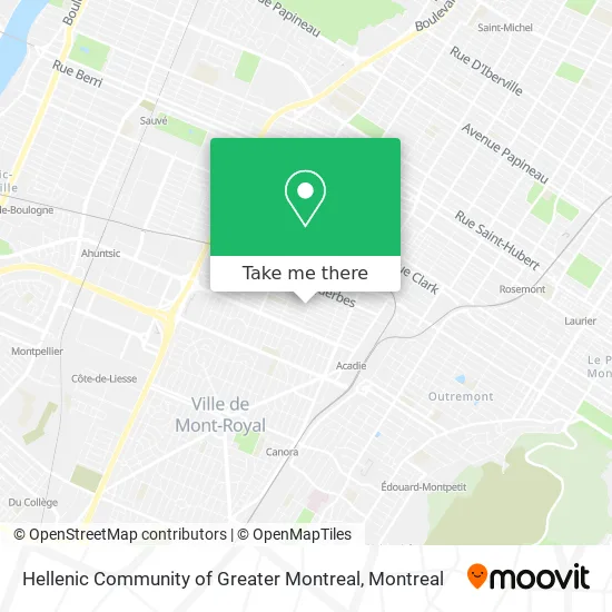 Hellenic Community of Greater Montreal map