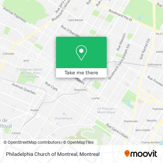 Philadelphia Church of Montreal map