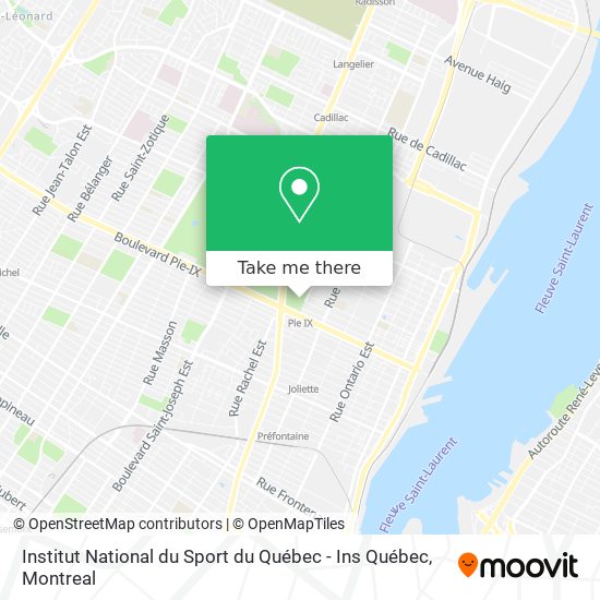 Institut National du Sport du Québec - Ins Québec map