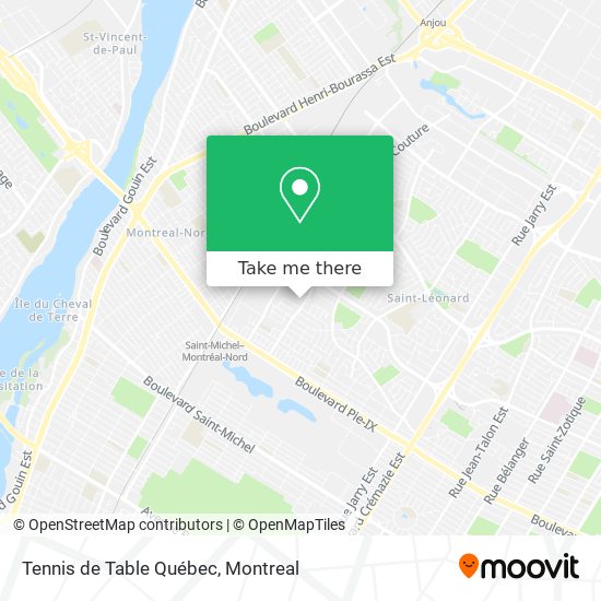 Tennis de Table Québec map