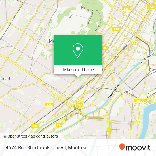 4574 Rue Sherbrooke Ouest map