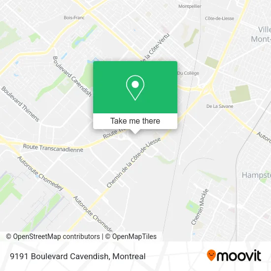 9191 Boulevard Cavendish map