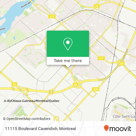 11115 Boulevard Cavendish map