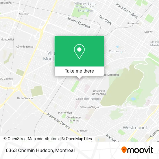 6363 Chemin Hudson map