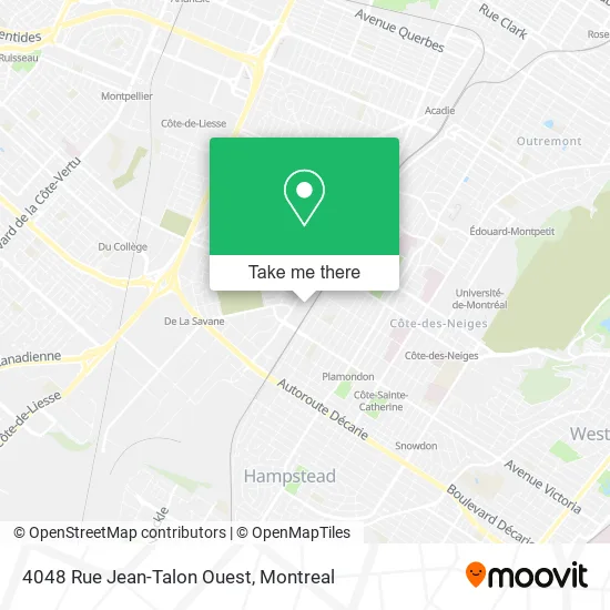 4048 Rue Jean-Talon Ouest map