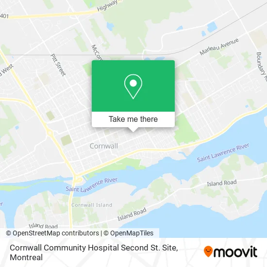 Cornwall Community Hospital Second St. Site map