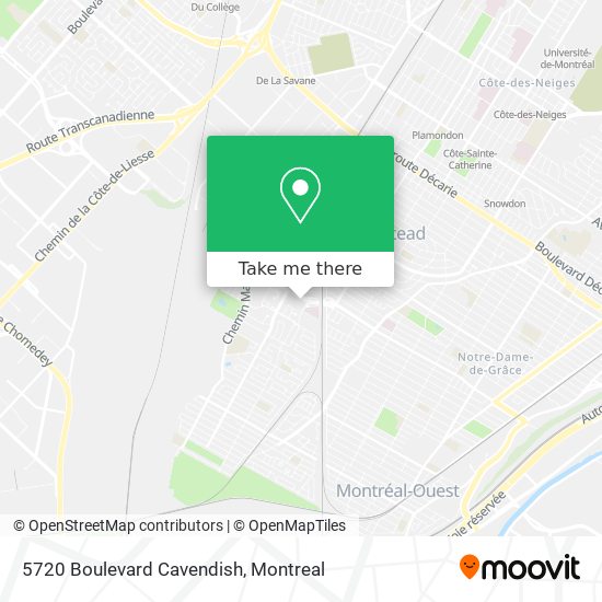 5720 Boulevard Cavendish map