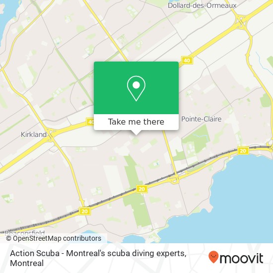 Action Scuba - Montreal's scuba diving experts map