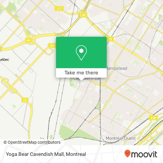 Yoga Bear Cavendish Mall map