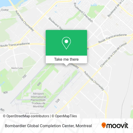 Bombardier Global Completion Center map