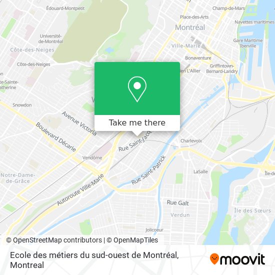 Ecole des métiers du sud-ouest de Montréal map