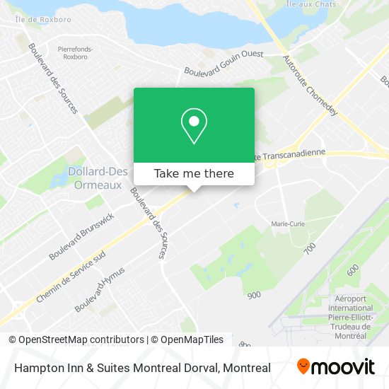 Hampton Inn & Suites Montreal Dorval map