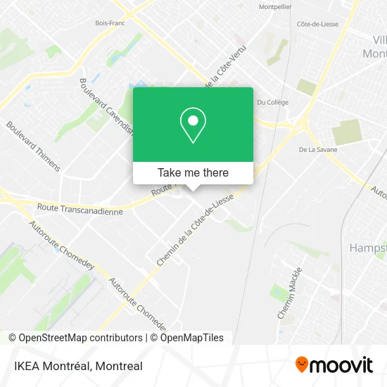 IKEA Montréal map