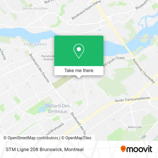 STM Ligne 208 Brunswick map