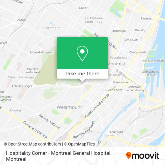 Hospitality Corner - Montreal General Hospital map