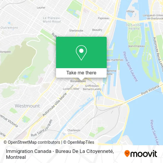 Immigration Canada - Bureau De La Citoyenneté map