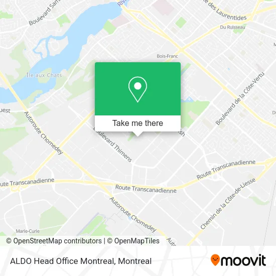 ALDO Head Office Montreal map